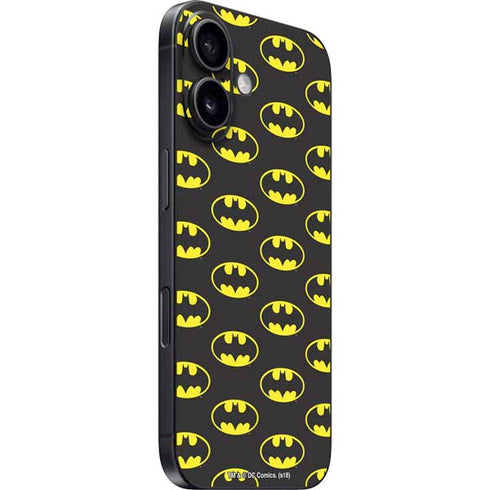DC Comics Batman Logo All Over Print iPhone 16 Plus Skin